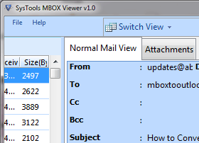 One click to preview MBOX files for free
